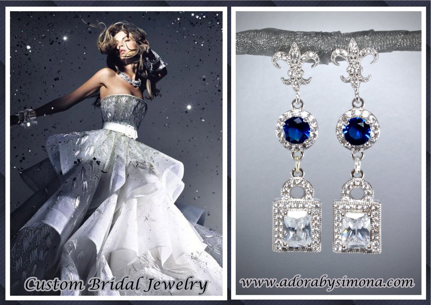 Something Blue - Cubic Zirconia Bridal Earrings