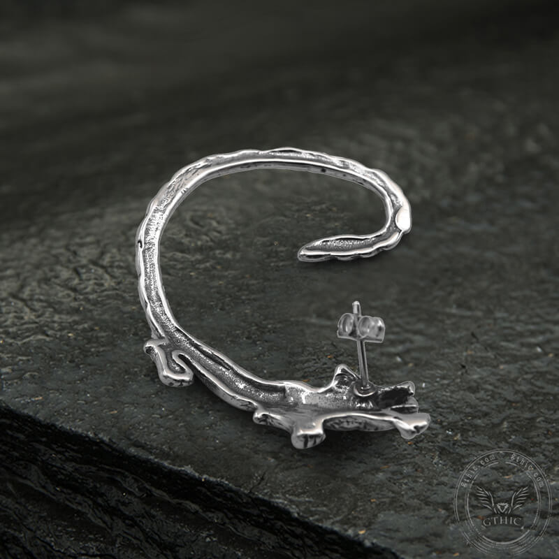 Ferocious Wolf Stainless Steel Stud Earrings