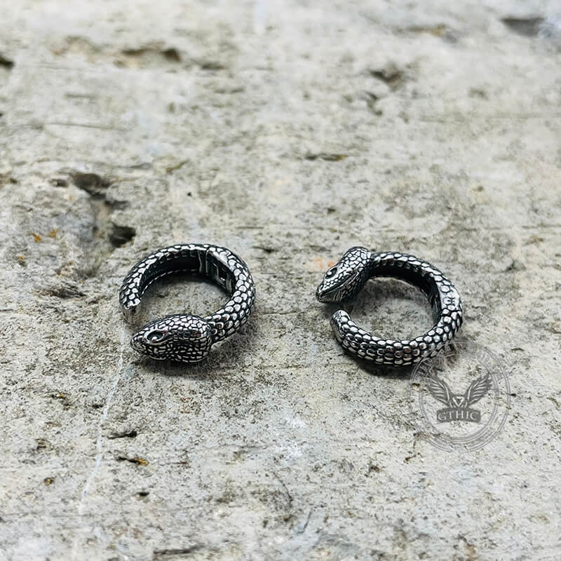 Fierce Snake Stainless Steel Ear Cuffs