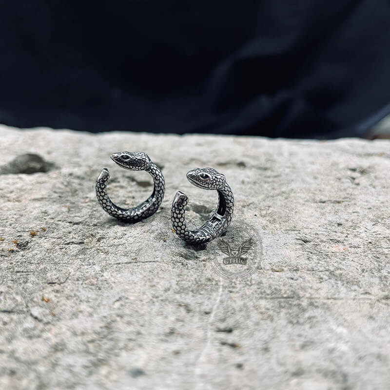 Fierce Snake Stainless Steel Ear Cuffs