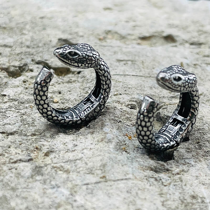 Fierce Snake Stainless Steel Ear Cuffs