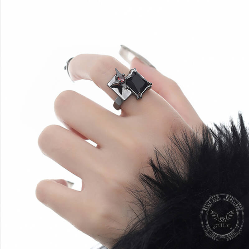 Geometric Alloy Open Gothic Ring