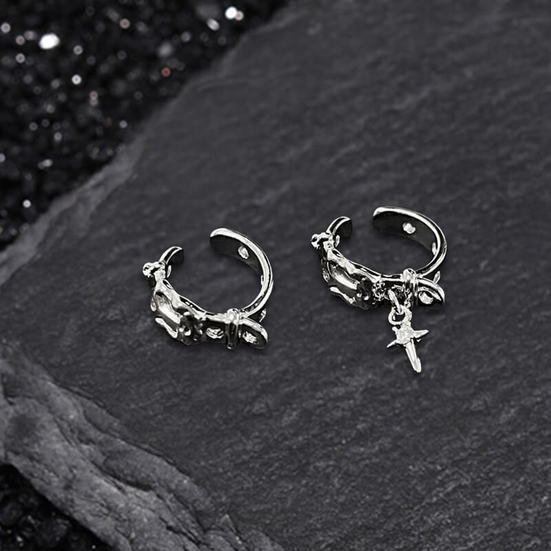 Gothic Belt Cross Copper Ear Cuff
