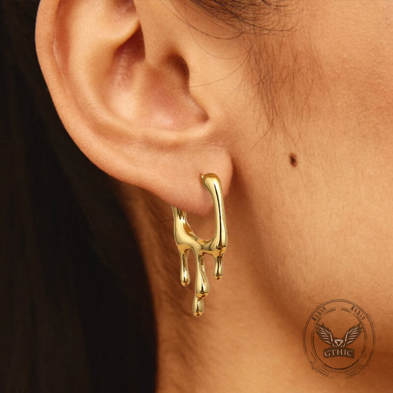 Gothic Blood Drop Design Stainless Steel Earrings