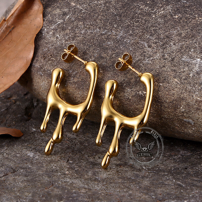 Gothic Blood Drop Design Stainless Steel Earrings