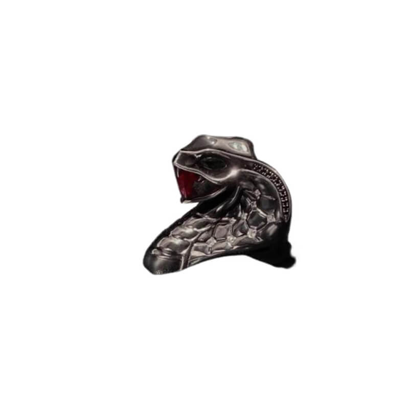 Gothic Fierce Cobra Gemstone Alloy Open Snake Ring