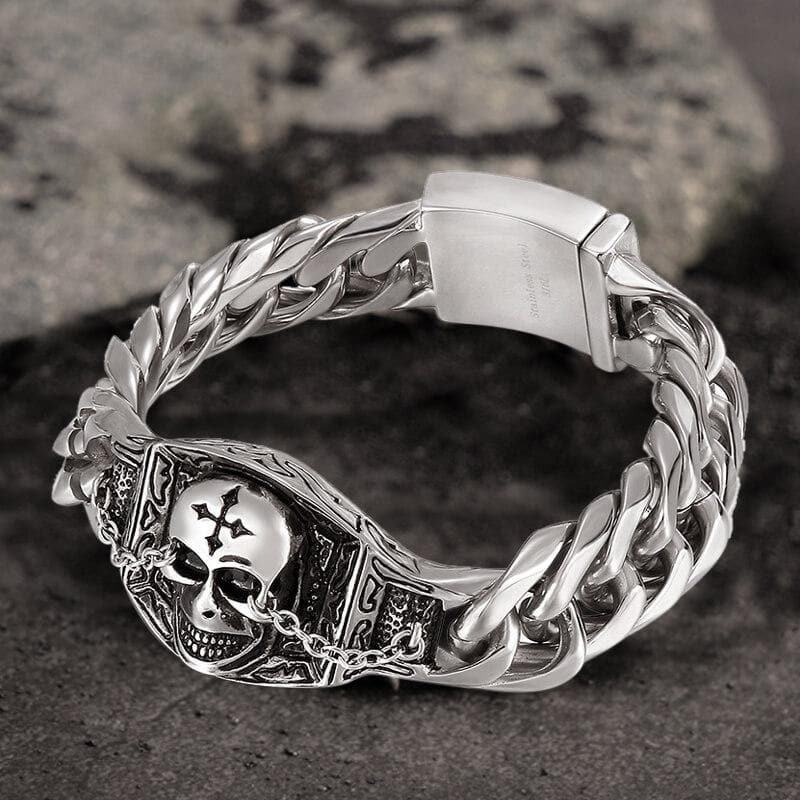 Gothic Stainless Steel Skull Bracelet