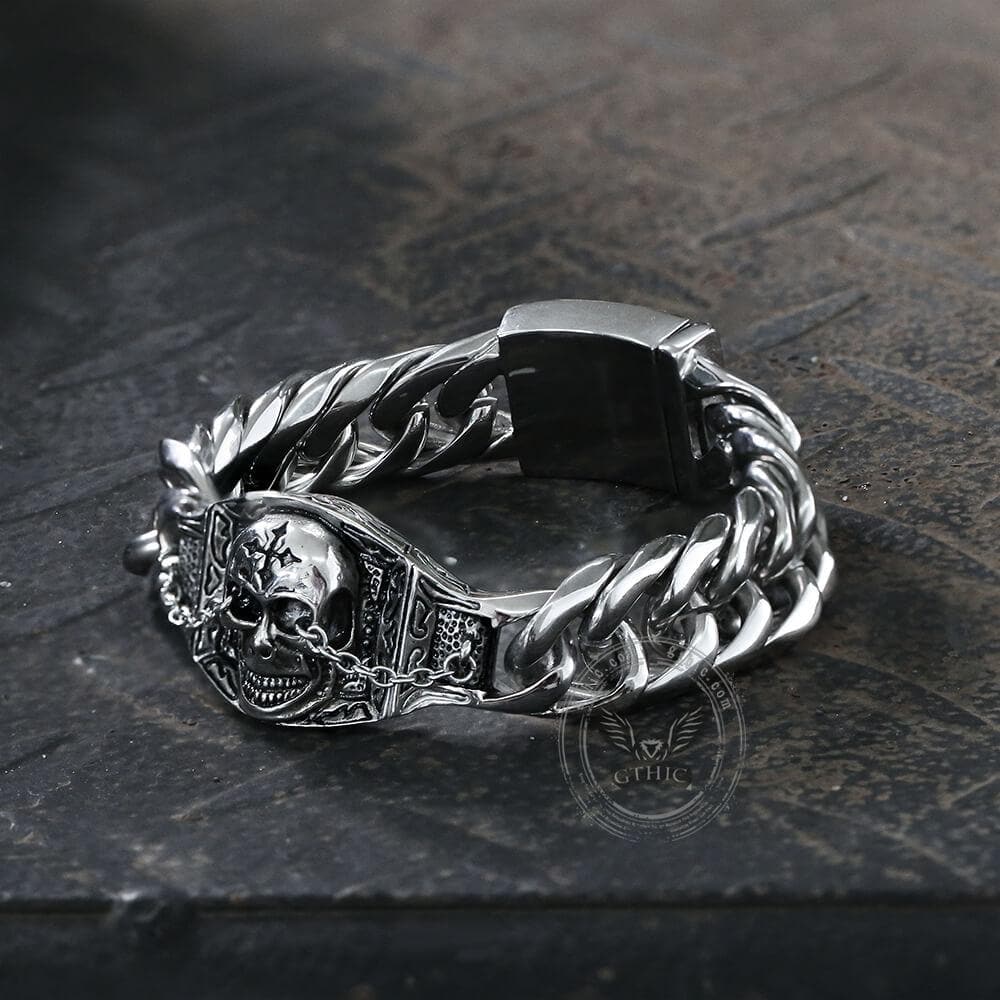 Gothic Stainless Steel Skull Bracelet