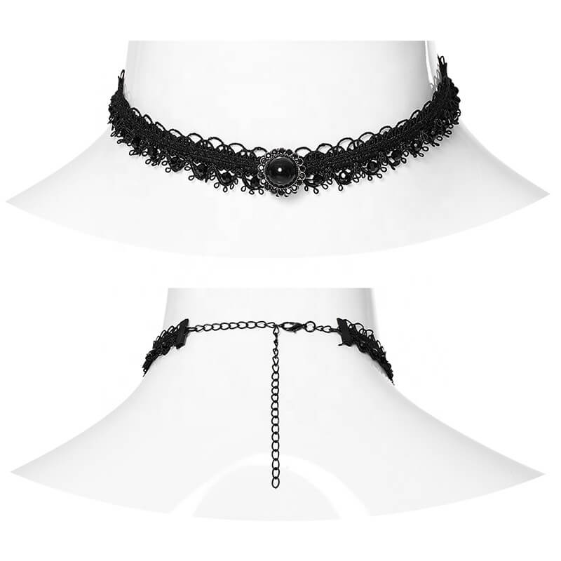 Gothic Woven Lace Choker Necklace