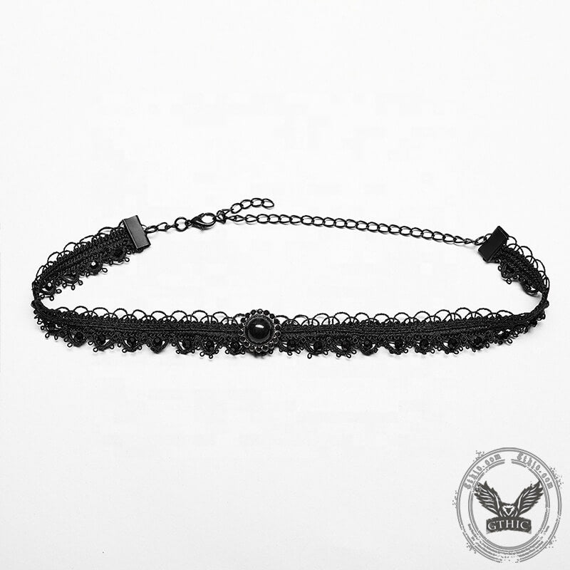 Gothic Woven Lace Choker Necklace