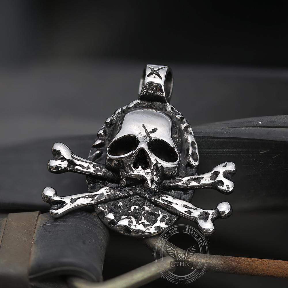 Crossbones 316L Stainless Steel Skull Pendant