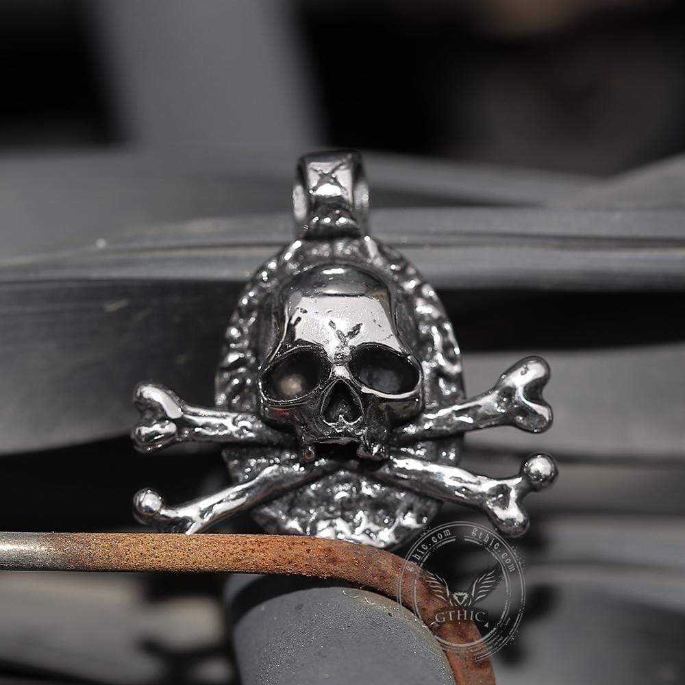 Crossbones 316L Stainless Steel Skull Pendant