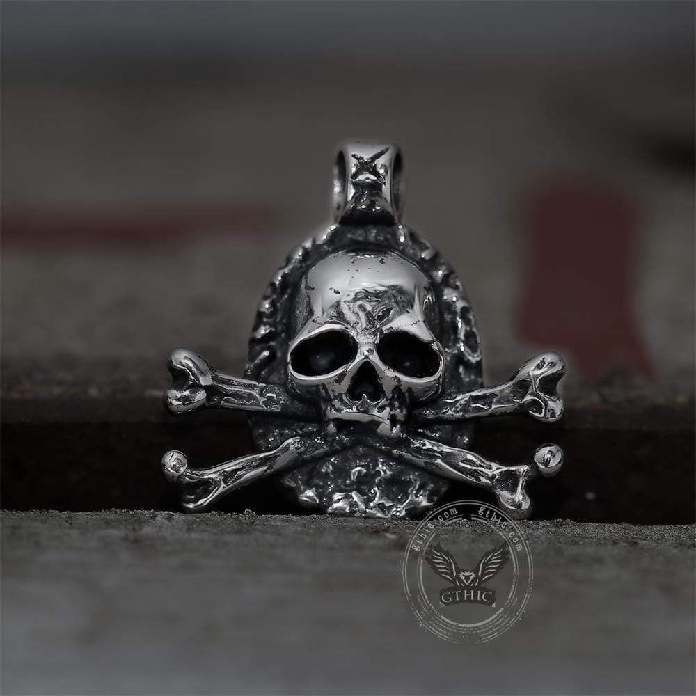 Crossbones 316L Stainless Steel Skull Pendant