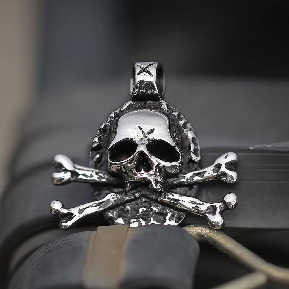 Crossbones 316L Stainless Steel Skull Pendant