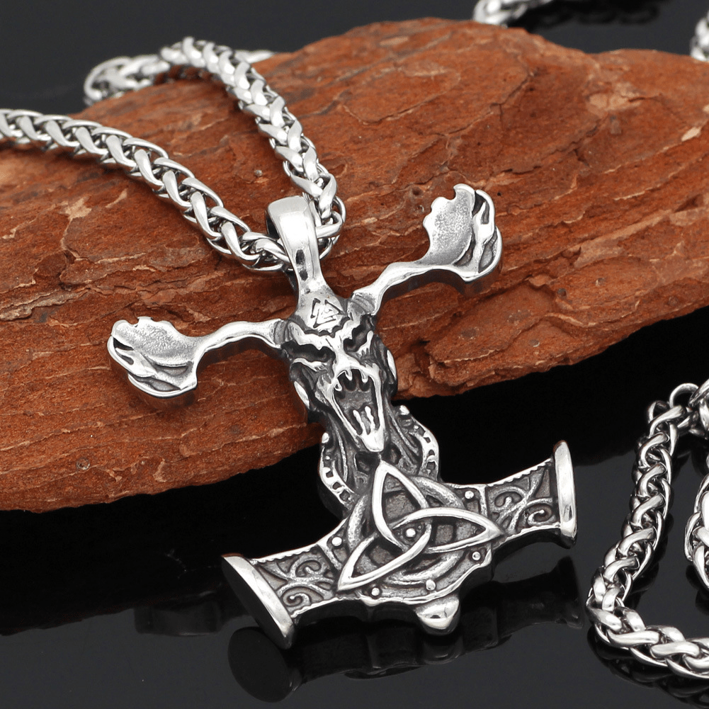 Triquetra Mjolnir Stainless Steel Viking Pendant