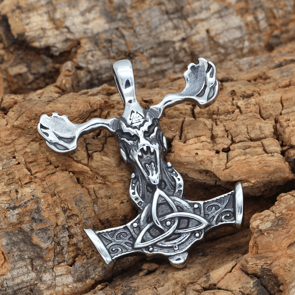 Triquetra Mjolnir Stainless Steel Viking Pendant