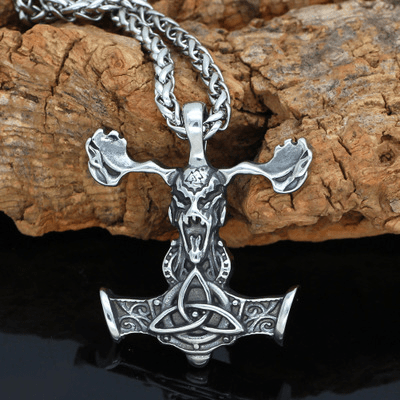 Triquetra Mjolnir Stainless Steel Viking Pendant