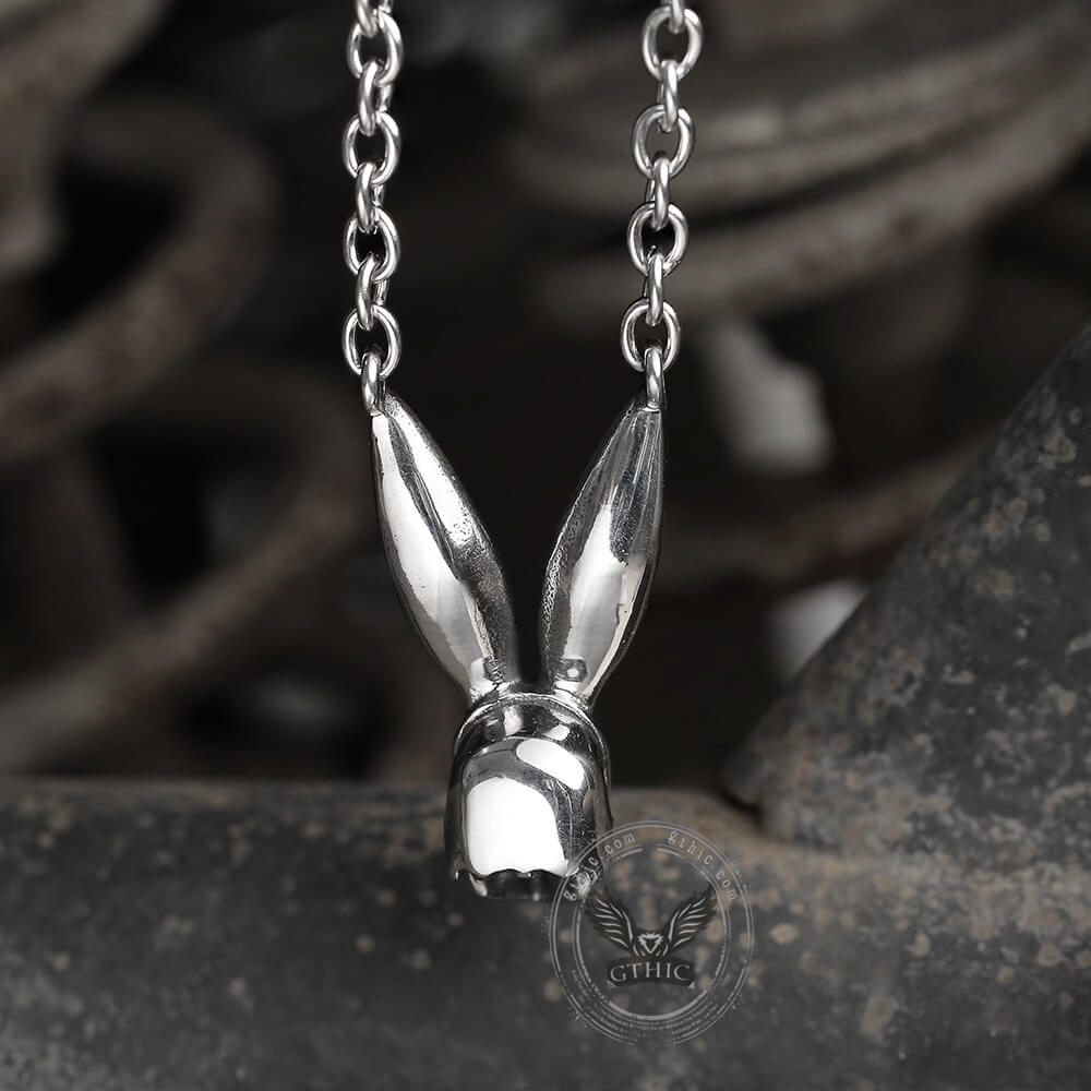 Halloween Skull Rabbit Stainless Steel Necklace