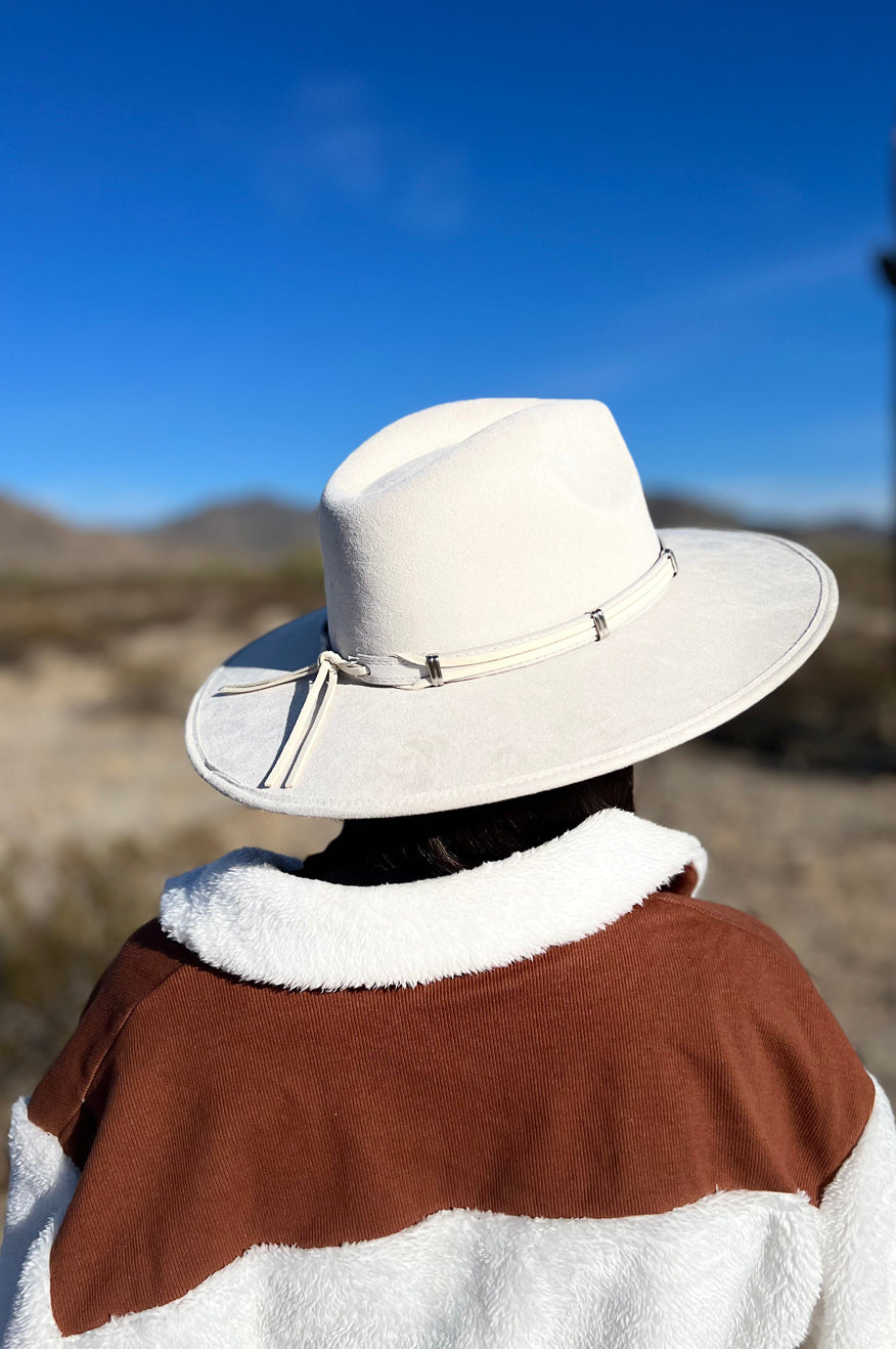 Wide Brim Ivory Hat -clearance