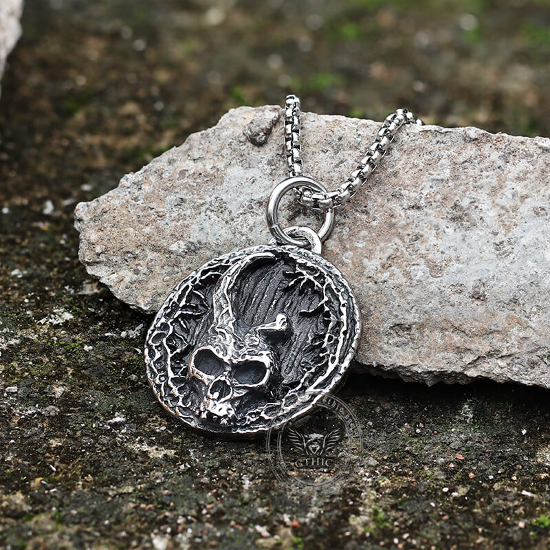 Horned Skull Stainless Steel Pendant