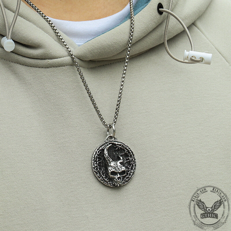 Horned Skull Stainless Steel Pendant