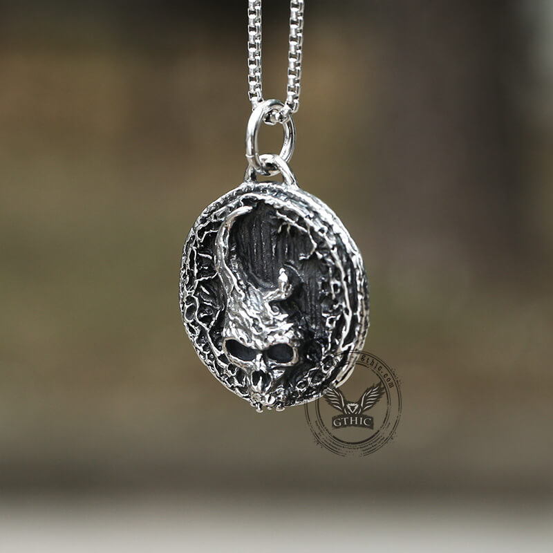 Horned Skull Stainless Steel Pendant