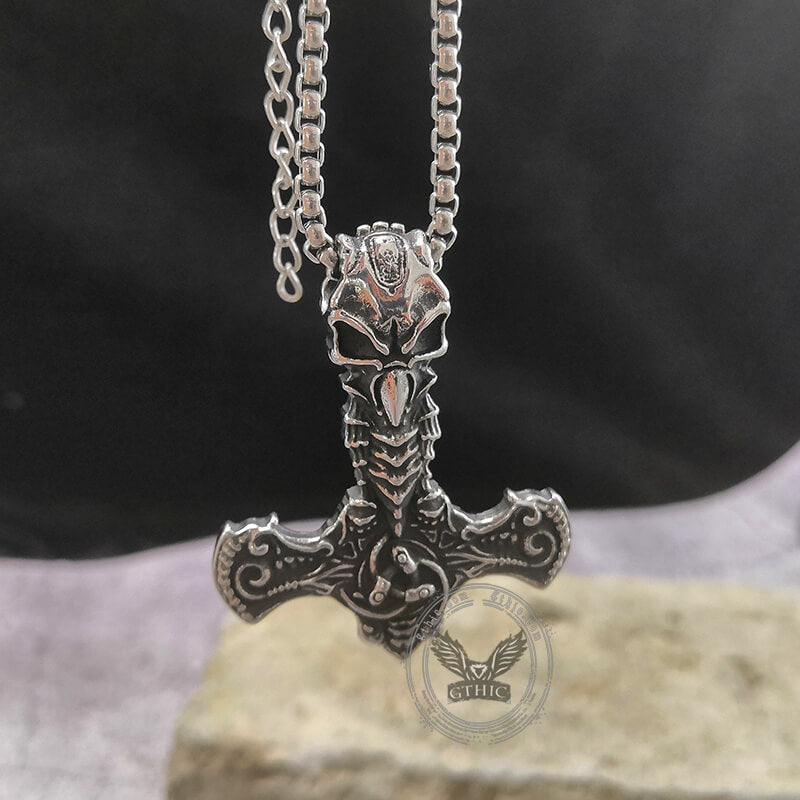 Horns Of Odin Raven Stainless Steel Viking Pendant