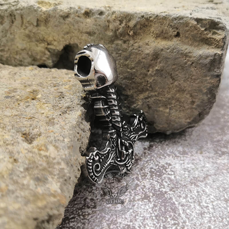 Horns Of Odin Raven Stainless Steel Viking Pendant