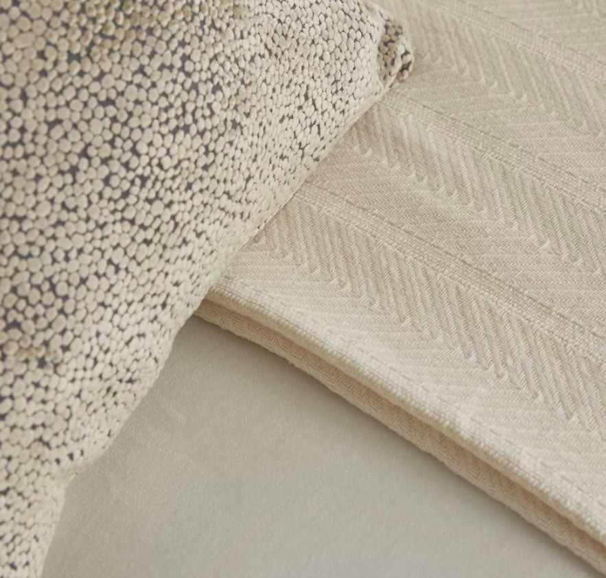 Homvare Full/Queen Super Soft Cotton Basket Weave Blanket/Throw 90" x 90"
