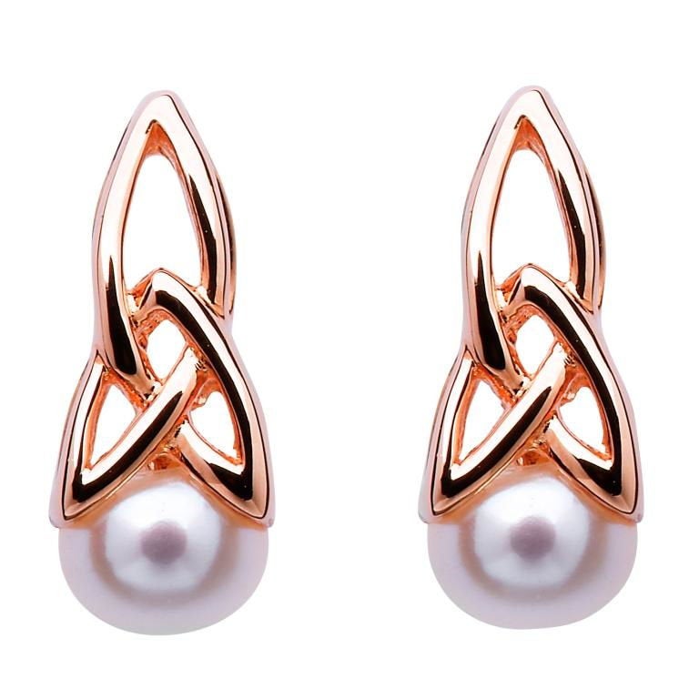 Trinity Knot Pearl Post Earring