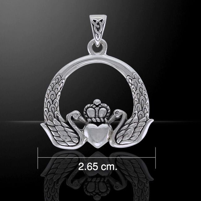 Loving Swan Claddagh Necklace