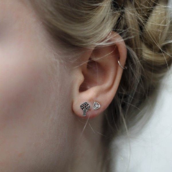 Celtic Cross Stud Earrings