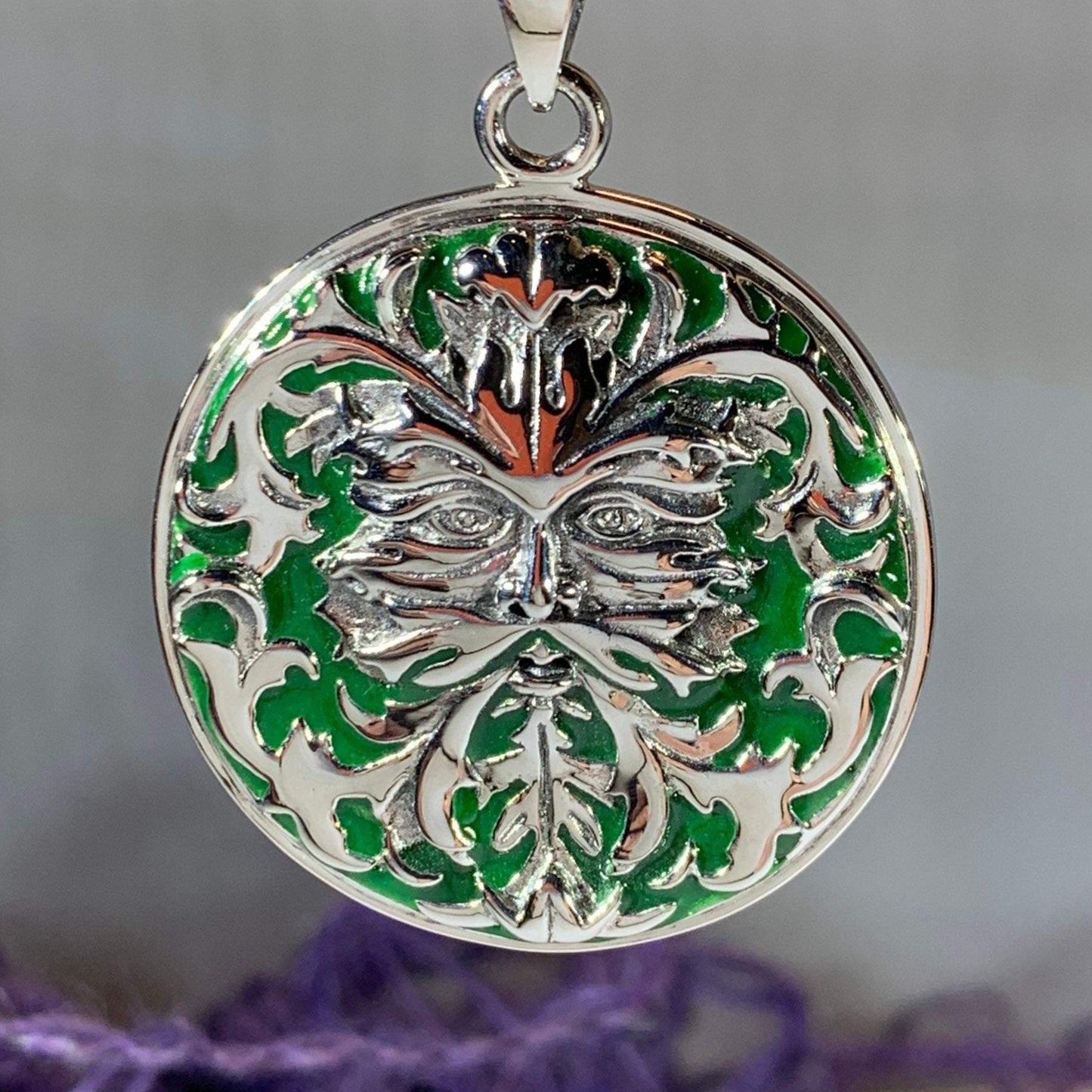 Black Forest Green Man Necklace