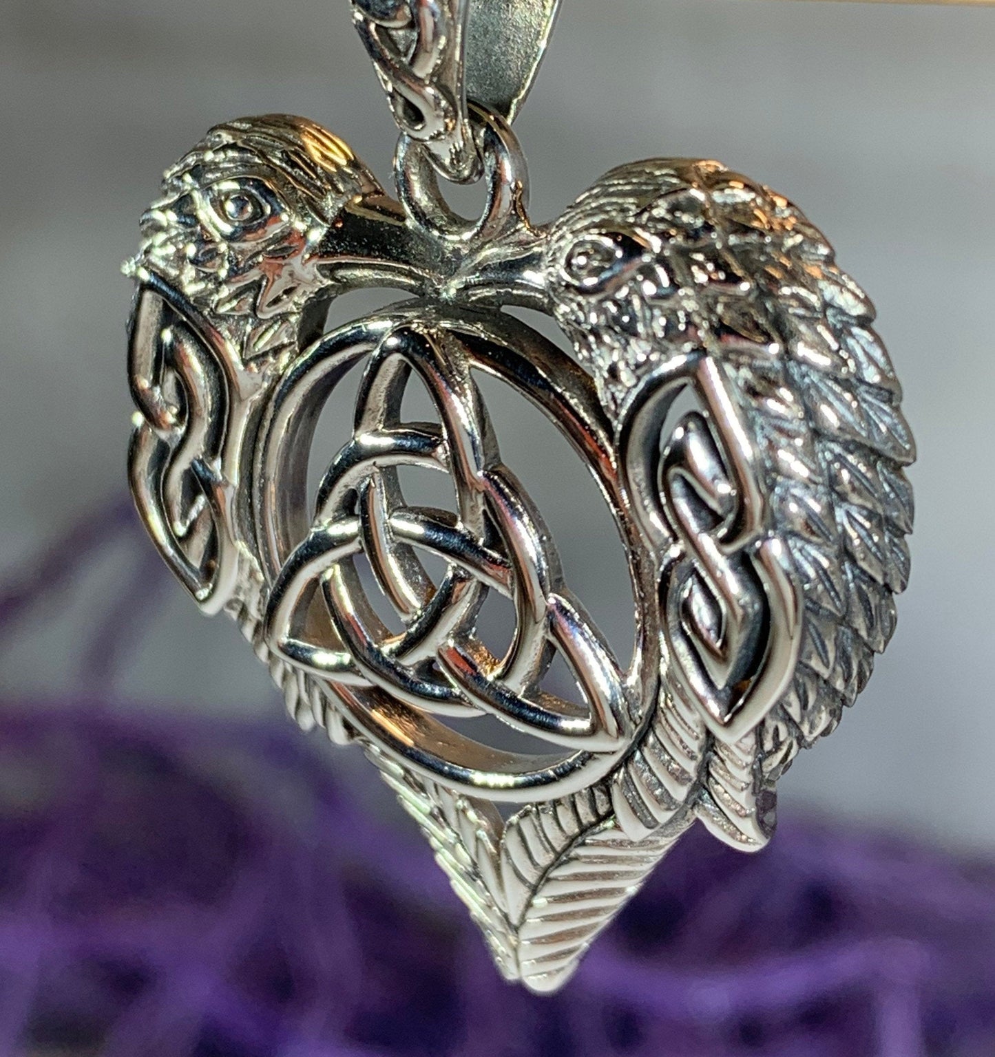Celtic Raven Lovers Necklace