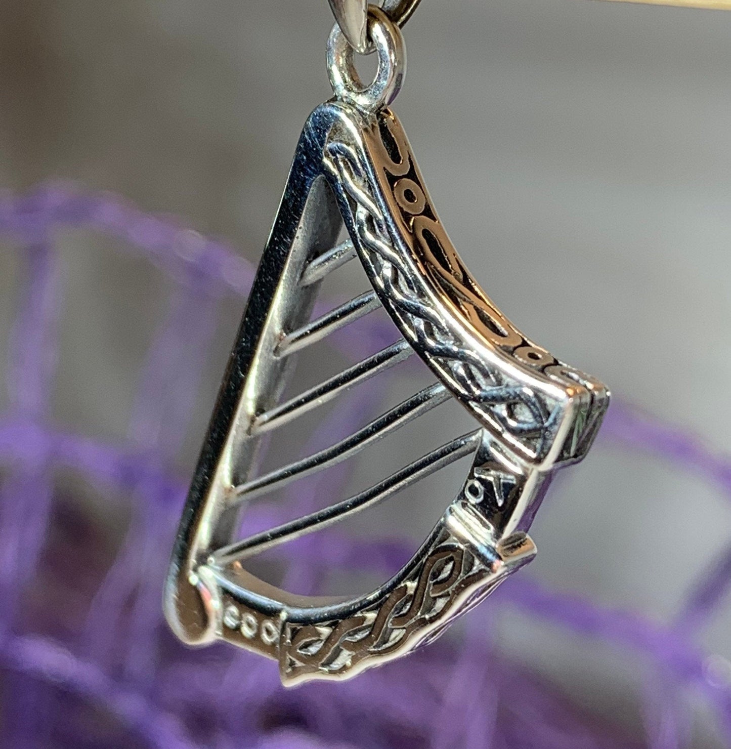 Torlogh Celtic Harp Necklace