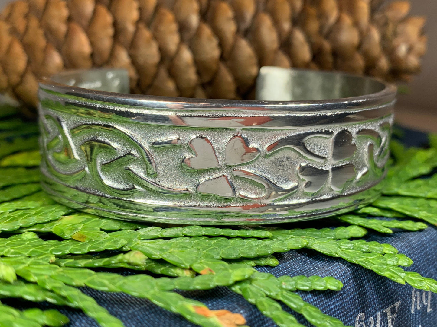Irish Shamrock Cuff Bracelet