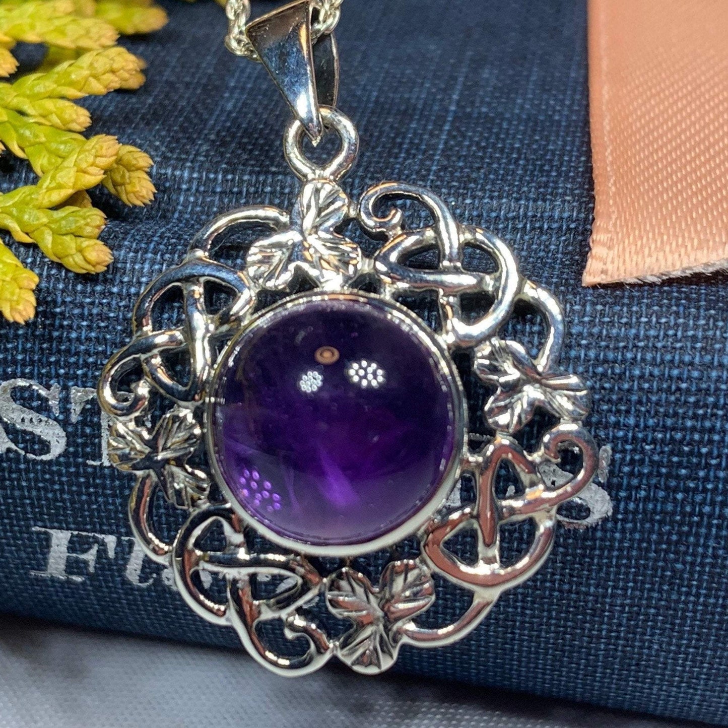 Elana Shamrock Amethyst Necklace