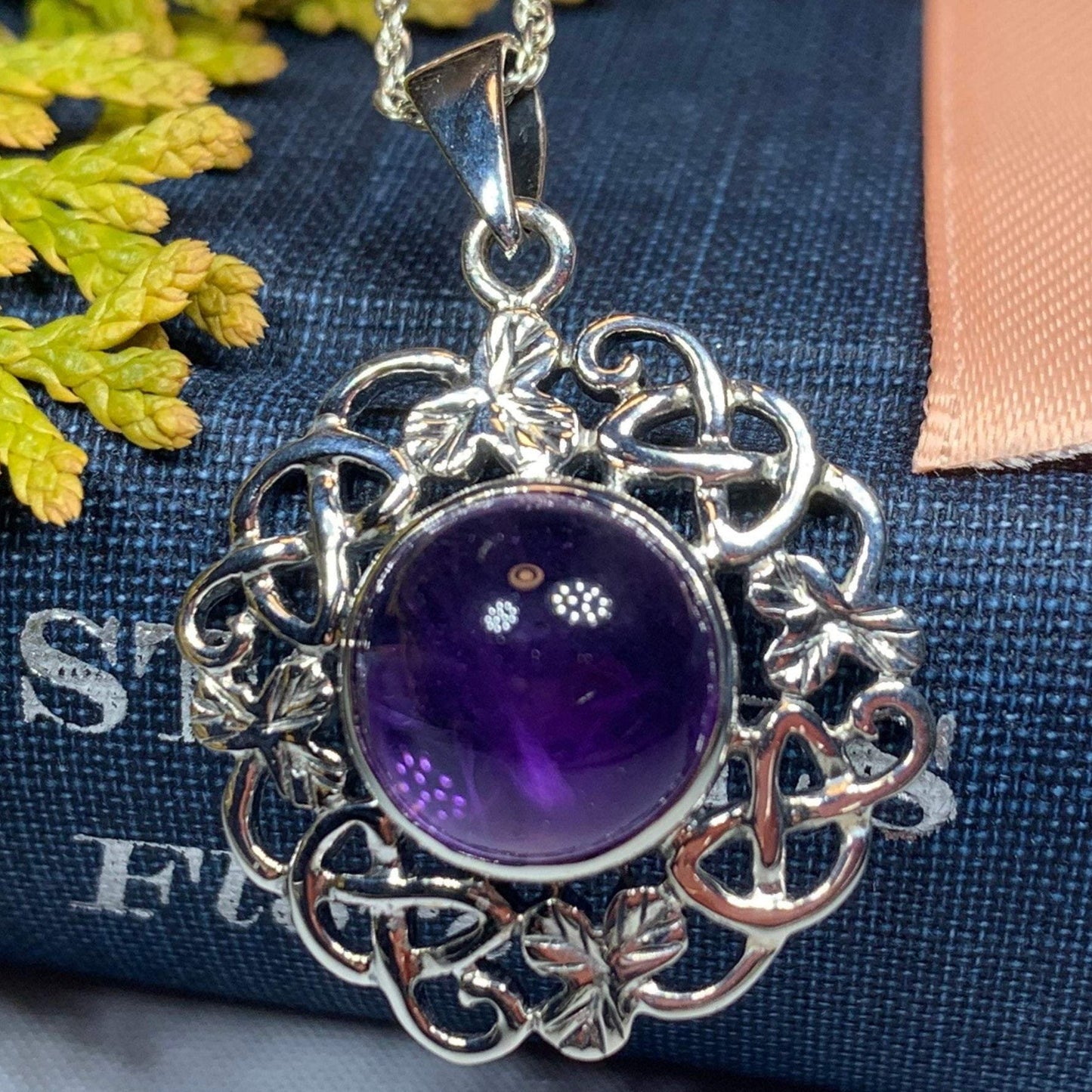 Elana Shamrock Amethyst Necklace
