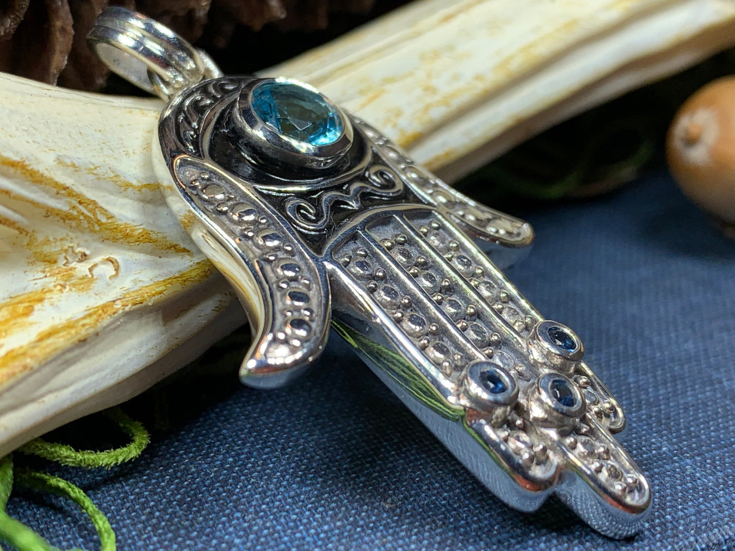 Blue Dream Hamsa Hand Necklace