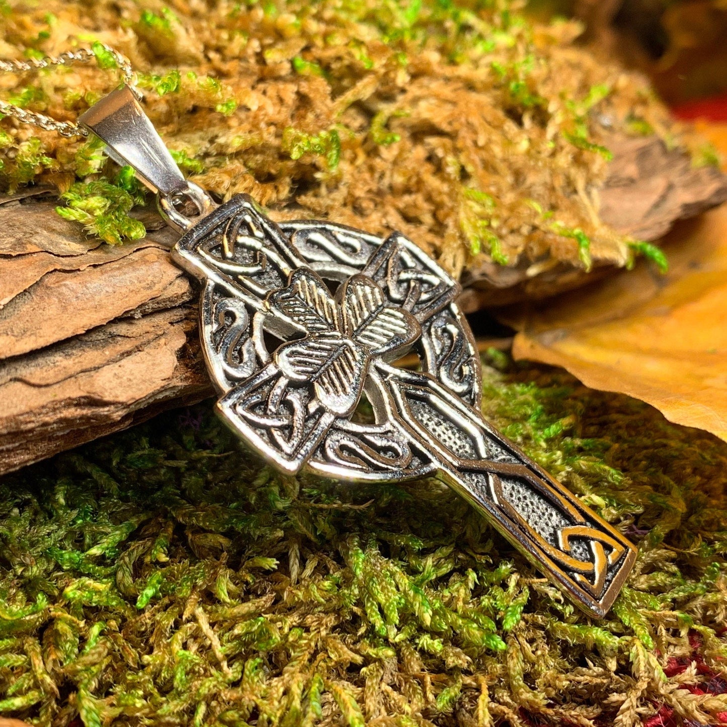 Steel Celtic Cross Necklace