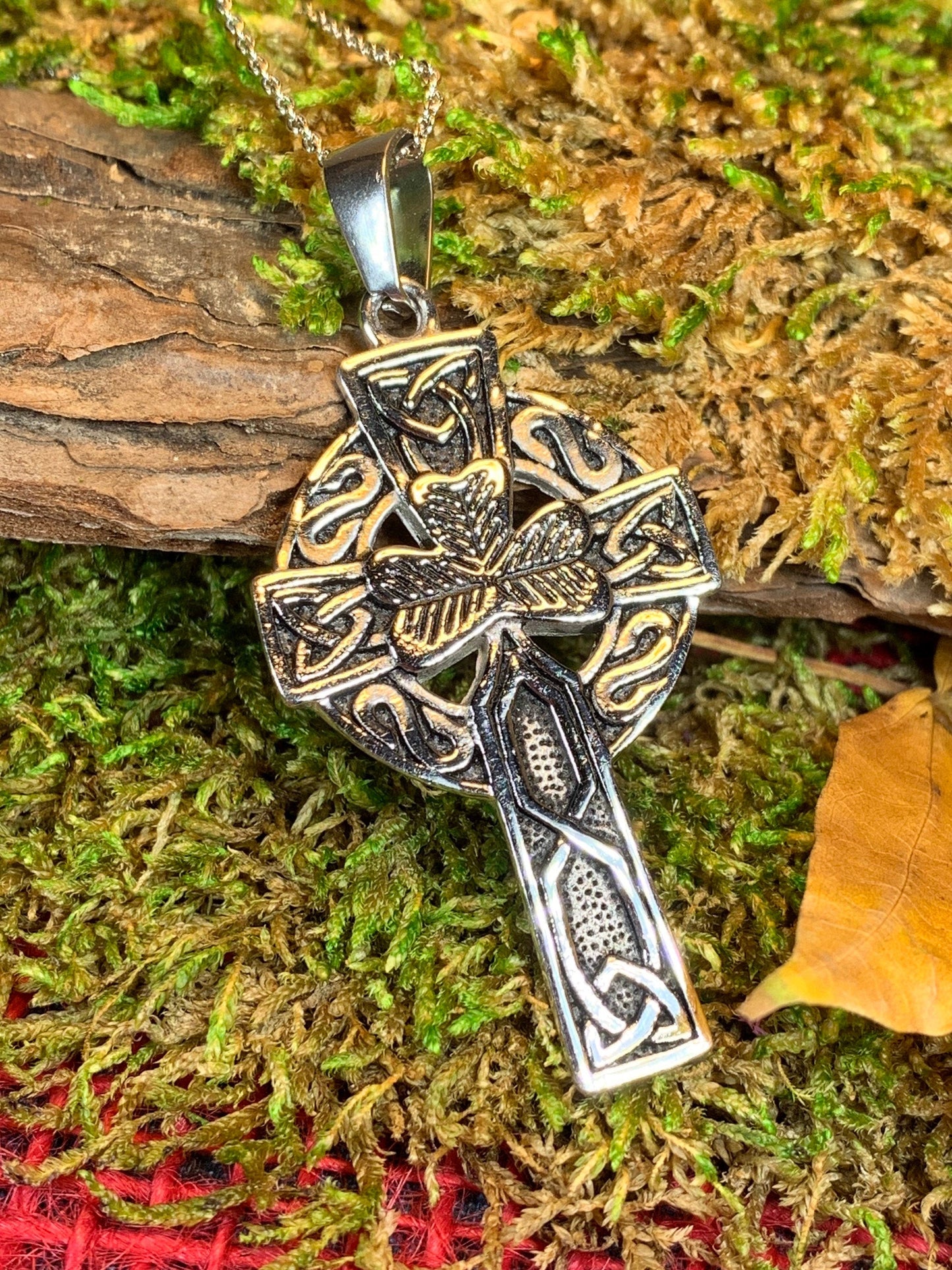 Steel Celtic Cross Necklace