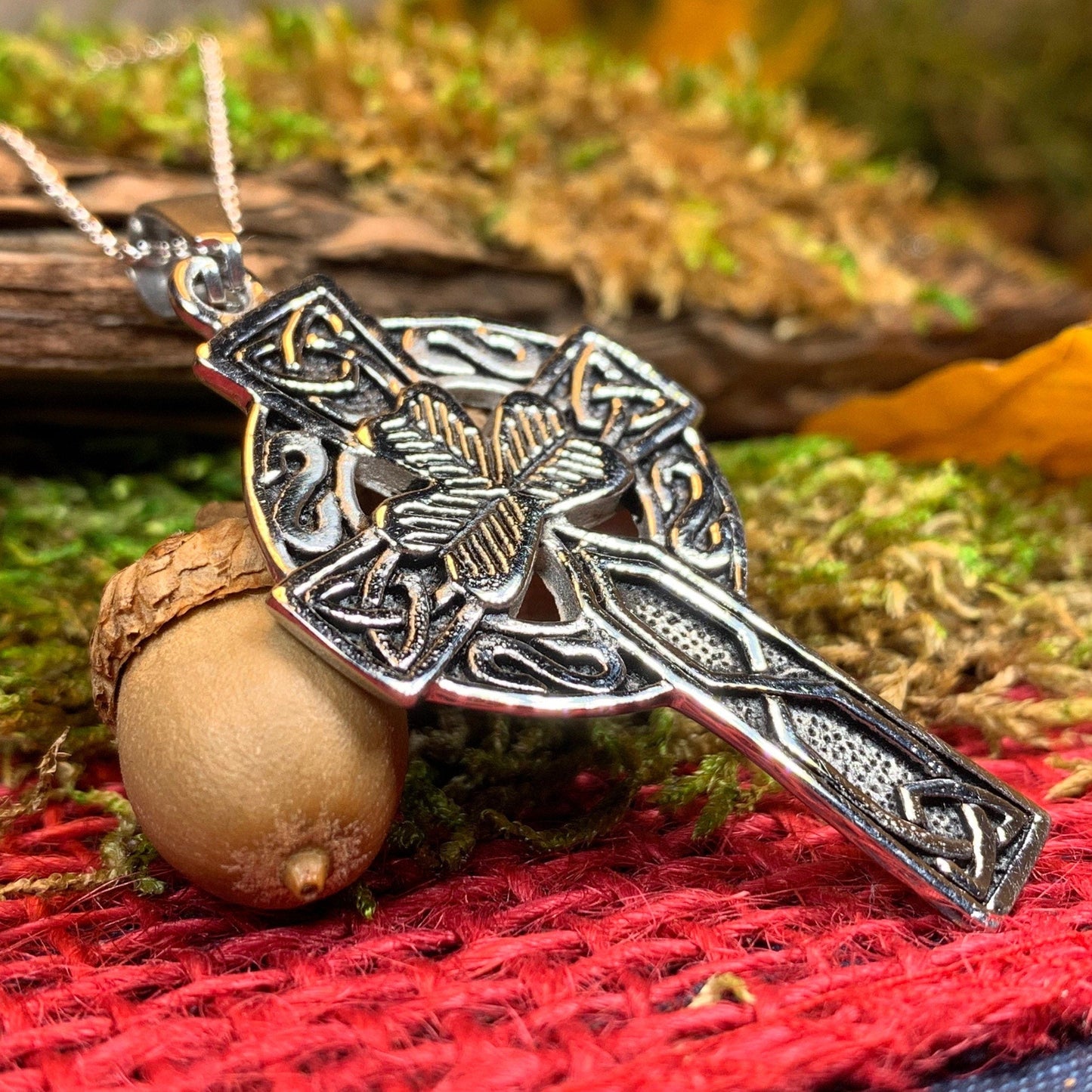 Steel Celtic Cross Necklace