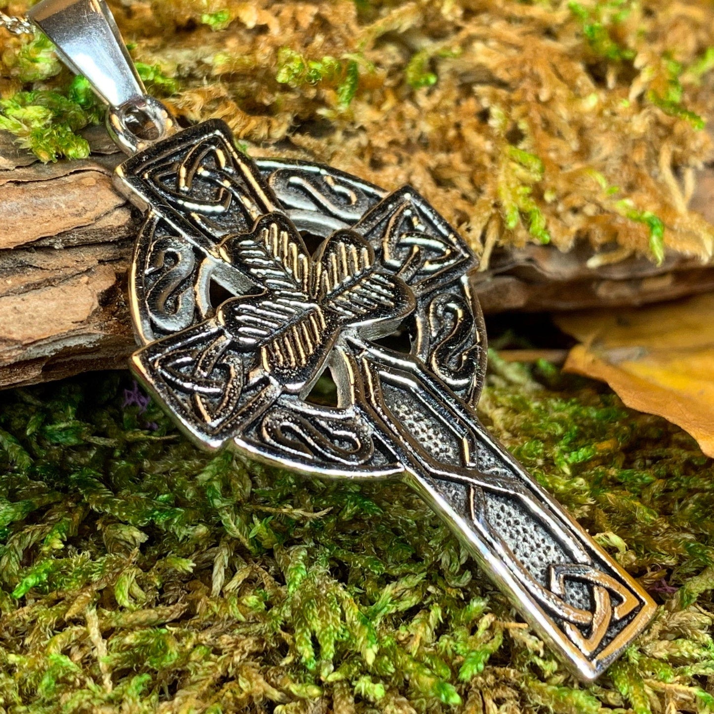 Steel Celtic Cross Necklace