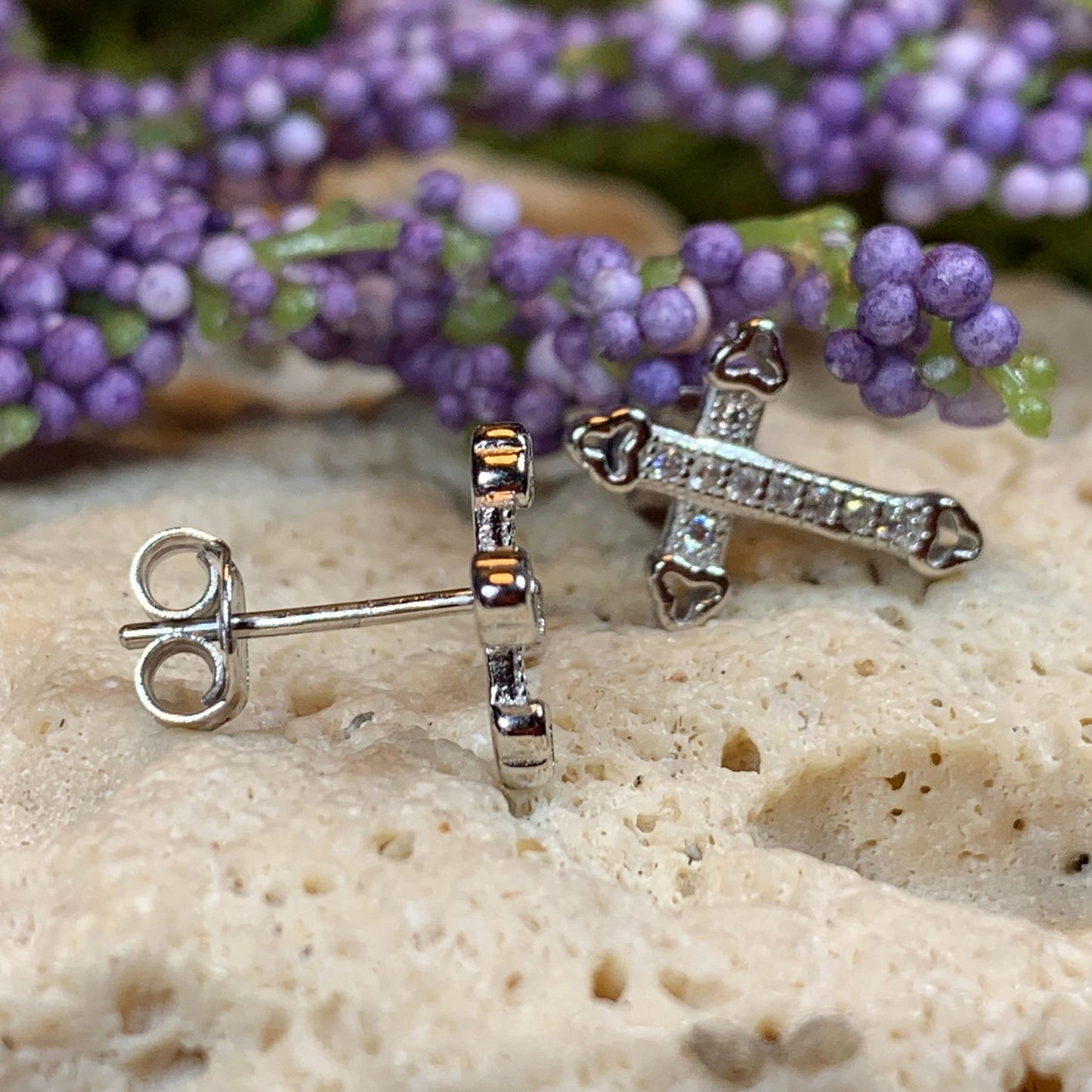 Faith Cross Stud Earrings