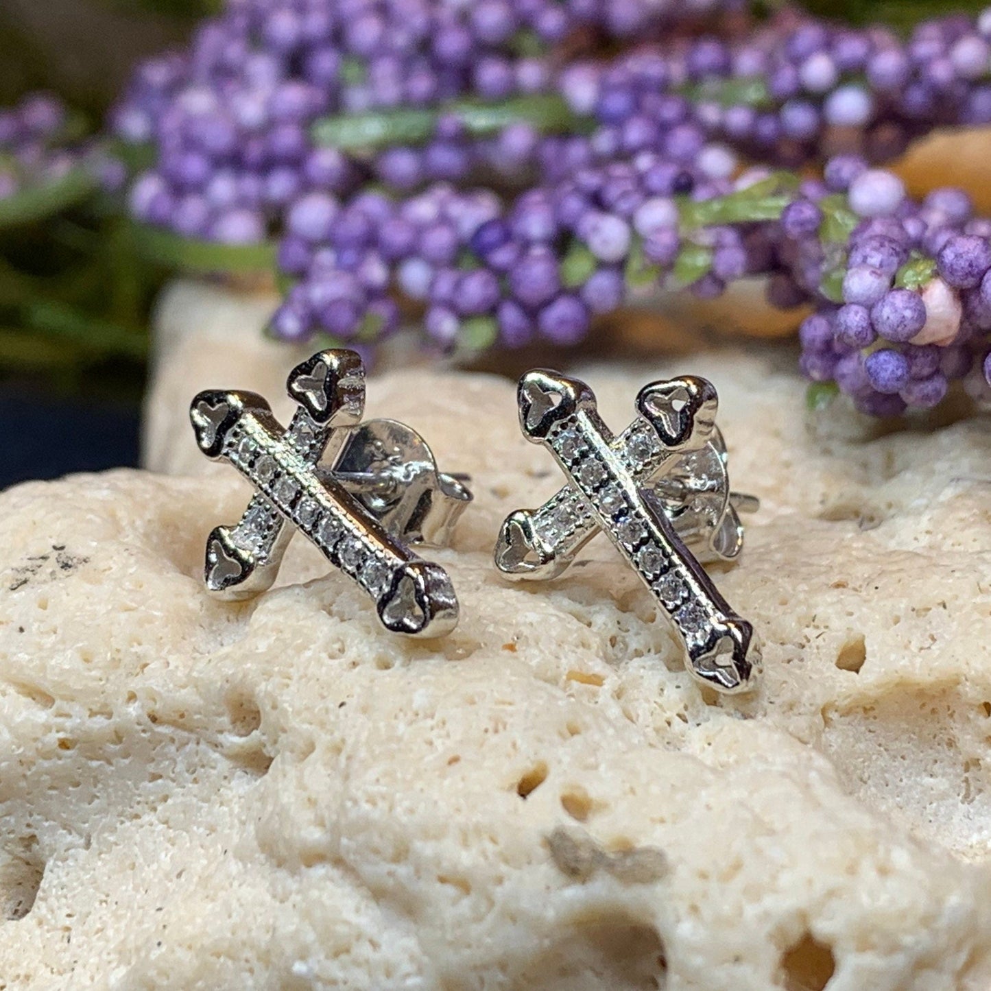 Faith Cross Stud Earrings
