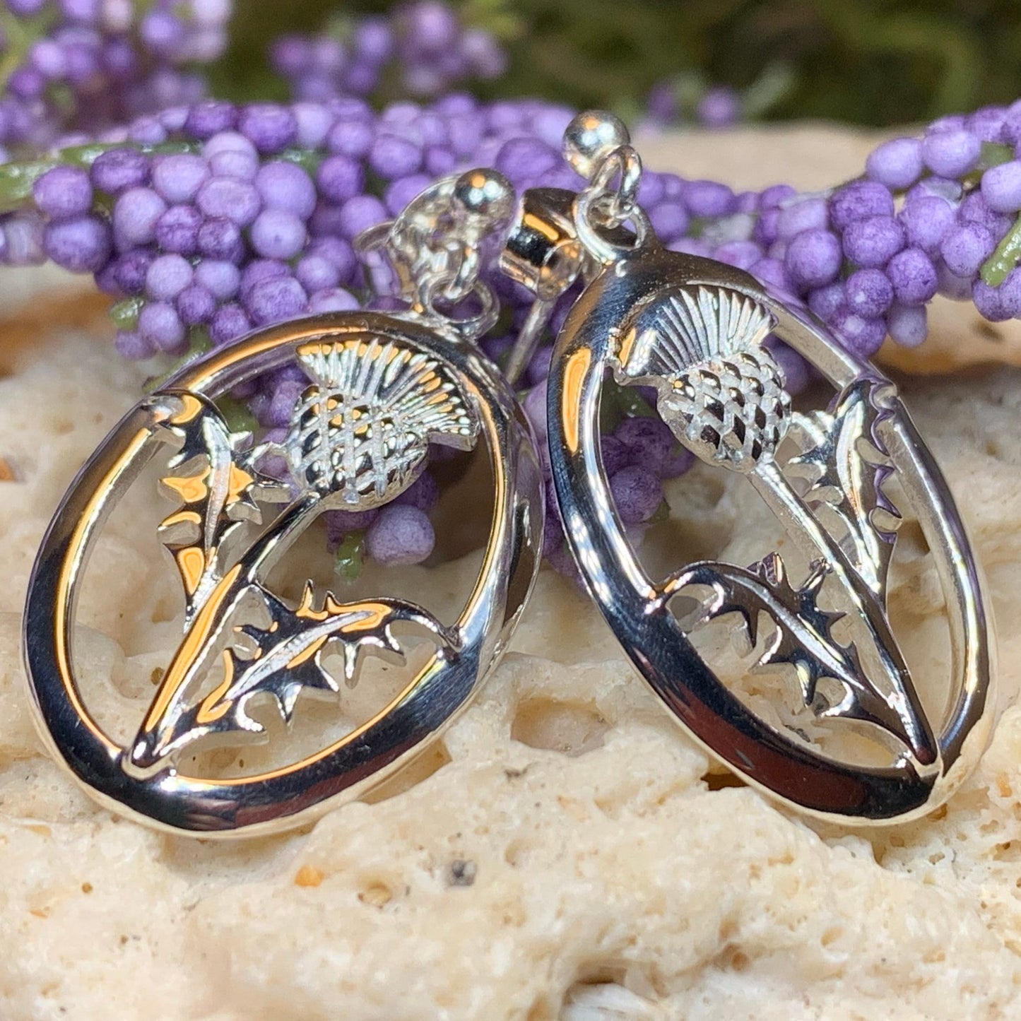Realistic Scottish Thistle Earrings