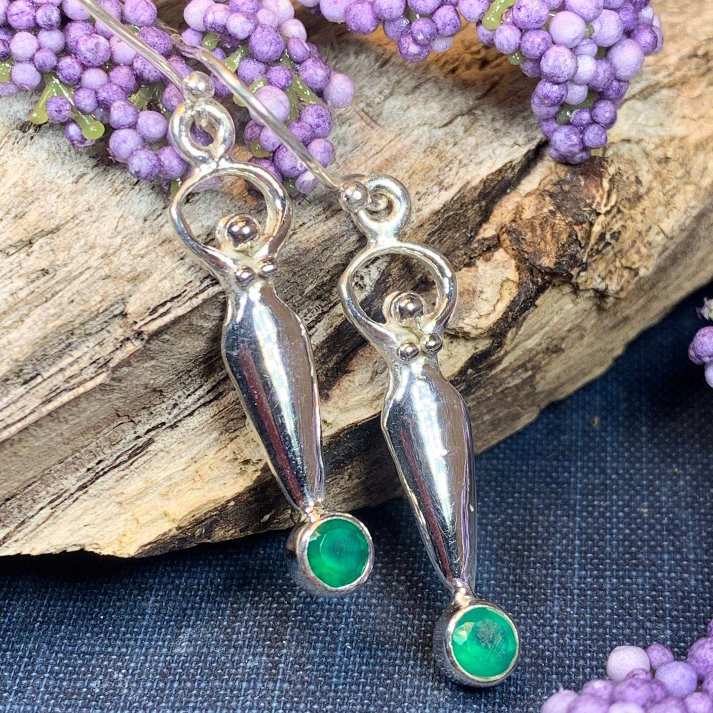 Chalcedony Goddess Earrings