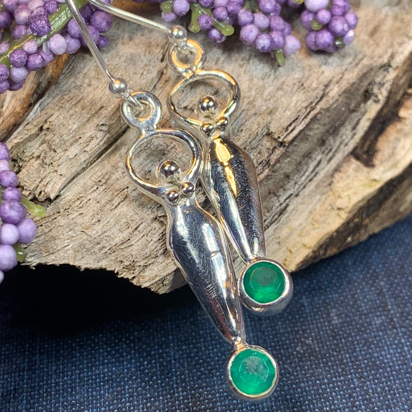 Chalcedony Goddess Earrings