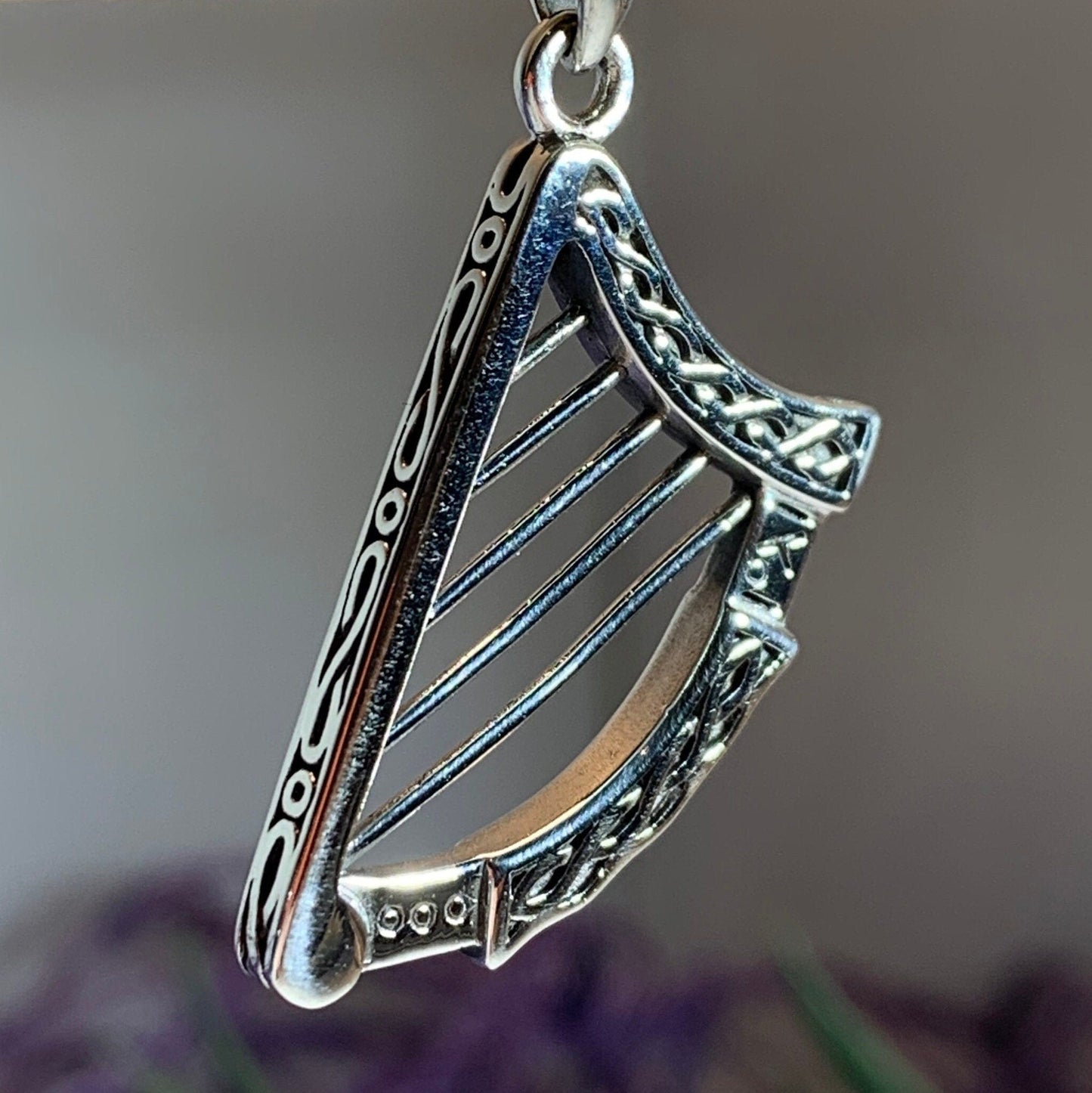Torlogh Celtic Harp Necklace