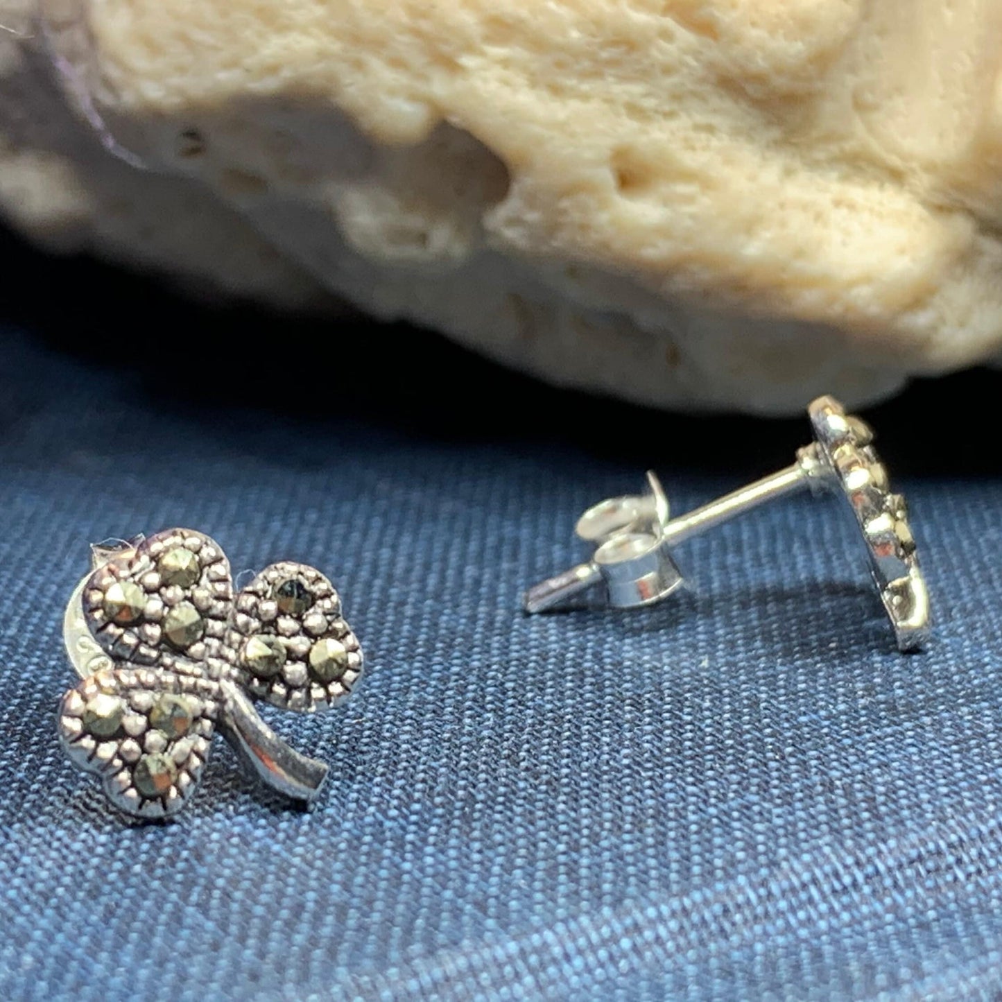 Marcasite Shamrock Earrings